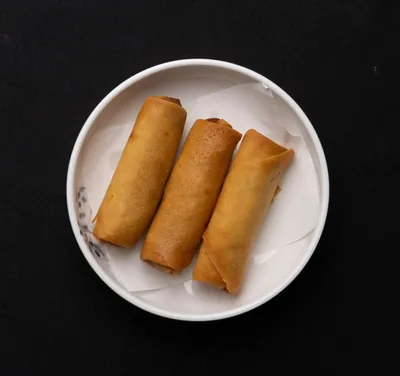 Crispy Japanese spring rolls served on a plate.